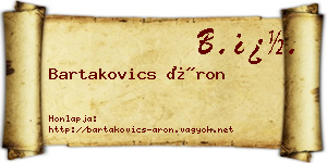 Bartakovics Áron névjegykártya